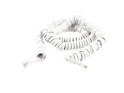 Off White Coiled Cable RJ9 4P4C Plug Connectors Telephone Phone Line 7m 23ft