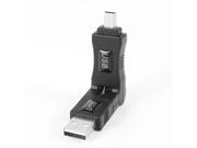 Unique Bargains Black Rotatable USB Male to Mini 5 Pin Male Adapter Converter