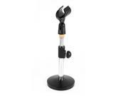 Unique Bargains Black Adjustable Angle Telescope Design Microphone Mic Desk Stand 36cm High