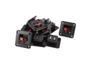 Black Red 2 Position 2 Pins Square Cup Spring Clip Speaker Terminal 10Pcs