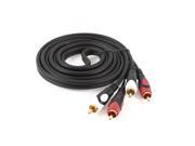 6Ft 1.8M Dual RCA to RCA Audio Video AV Stereo Cable Lead Black for HDTV DVD VCR