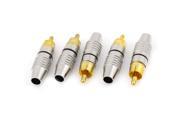 5 Pcs RCA Male Jack Plug Audio Connector for 6mm Coaxial Cable