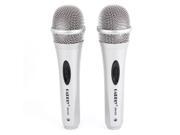 2pcs Wired Silver Tone Stage Speaking Handheld Dynamic Microphone