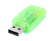 PC Computer 5.1 Channel USB 2.0 External to 3D Sound Card Audio Adapter Green