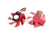 3 Pin 85mm PC Computer VGA Graphics Card Cooling Fan Red 2 Pcs