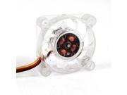 40mmx10mm DC Brushless CPU Cooler Cooling Fan 12VDC 0.10A Clear