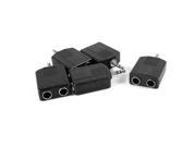 5 x Black 3.5mm Stereo Male to 6.35mm 2x Female Adapter Audio Spiltter Connector