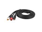 3.5mm Jack to 2 RCA Male Stereo Audio Video AV Cable 1.8 Meters Black
