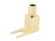 Gold Tone Speaker Right Angle Spade Fork Connector Terminal Binding Post