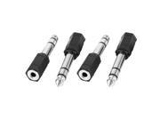 Stereo 6.35mm 1 4 Male to 3.5mm Female Audio Convertor Connector 4 Pcs