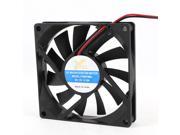 DC 12V 0.16A Black Plastic 2 Pin Connector PC Computer Case Cooling Fan 80x80mm