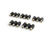5Pcs 3RCA Female To Female 3 Way Coupler Audio Video Splitter Connector