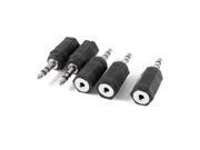 2.5mm Female to 3.5mm Male Stereo Audio Convertor Connector 5 Pcs
