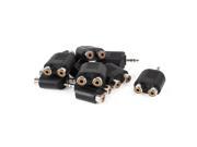 Double RCA Female to 3.5mm Male Stereo Audio Video Adapter Coupler 10 Pcs