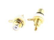 Audio Terminal Jack Panel Mount RCA Connector Female Adapter 2 Pcs