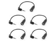 5 x Stereo 2.5mm Male to 3.5mm Female Earphone Headset Audio Adapter Cable Black