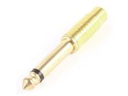 Gold Tone Mono 6.35mm 1 4 Male to One Single RCA Female Audio Adapter Coupler