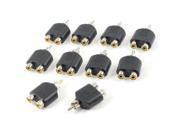 RCA Male to Dual RCA Female M F Stereo Audio Connector Splitter 10 Pcs