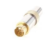4 Pin Welding Metal S video Male Plug Connector Adapter Silver Gold Tone