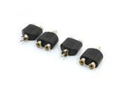 RCA Male to 2 Female M 2F Splitter Adapter Connector 4 Pcs