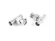 Unique Bargains 2 x Silver Tone 3 Way T Type Audio Video AV BNC 1 Male to 2 Female Adapter
