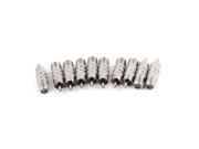 10Pcs F Type Female Jack to RCA Male Straight Adapter Connector Silver Tone