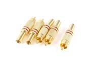 Unique Bargains Red Gold Tone Audio Video RCA Male Metal Spring Connector Adapter x 5