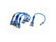 5 Pcs Blue 2 RCA Female to Male Plug Splitter Audio Cable Wire for Car