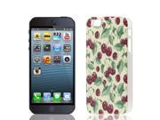 Red Cherry Print IMD Case Cover Green for iPhone 5 5G 5S 5GS