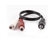 3.5mm Stereo Jack Male to Dual RCA Female Sockets Phono Audio Cable Black