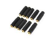 10 Pcs Black 3.5mm Audio Female to Female Connector Adapter