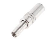 Silver Tone 3.5mm Stereo Female Jack to 5mm Coax Cable Spring Adapter