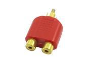 Y Splitter RCA 1 Male Plug to 2 Female Connecting Adapter Red