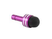 Smart Phone Fuchsia Black Stripe Pattern 3.5mm Ear Anti Dust Plug Cap Stylus Pen