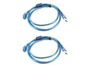 USB 2.0 Type A Male to A Female Adapter Extension Cord Blue 1.5M 5 Feet 2 Pieces