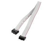 Black Gray 2.54mm Pitch 10Pin F F IDC Connector Flat Ribbon Cable 30cm 12 inch