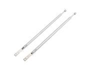 2 Pcs Rotated 4 Sections 56cm Long Telescopic Stainless Steel Antenna