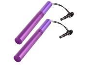 2 Pcs Purple 3.5mm Dust Cap Capacitive Stylus Touch Screen Pen for Cell Phone
