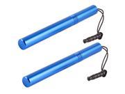 2 Pcs Blue 3.5mm Dust Cap Capacitive Stylus Touch Screen Pen for Cell Phone