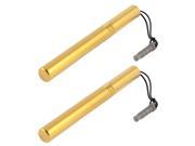 2 x Gold Tone 3.5mm Dust Stopper Touch Screen Ballpoint Pen Stylus for Phone