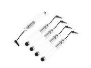 5 Pcs White Telescoping Phone Capacitive Touch Screen Pen 3.5mm Plug Stopper