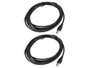 2 Pcs 10Ft USB 2.0 Type A Male to Female Ferrite Core Extension Cable Cord Black