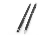 Unique Bargains 2pcs Black Metal Extendable Penholder Capacitive Touch Screen Stylus Pen