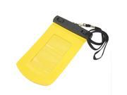Water Resistant Yellow Pouch for Cell Phone w Strap