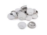 20 Pcs 80mm Gray Computer Desk Table Counter Top Cable Wire Plastic Grommets