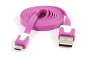 Unique Bargains USB A to Micro 5Pin M M Data Charger Noodles Shaped Cable Fuchsia 1M Length