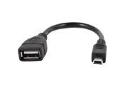 Black Mini USB Male to USB 2.0 Female OTG Data Cable for MP3 Tablet PC