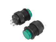 2 Pcs 4 Terminals Green LED Lamp Momentary Push Button Switch DC 3V Nxihs