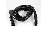 Unique Bargains Black 30mm Outside Dia. 1.5M Polyethylene Spiral Cable Wire Wrap Tube