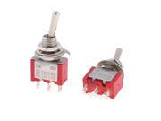 2 Pcs 250VAC 2A 120VAC 5A N O Normally Open Momentary Pushbutton Switch Red